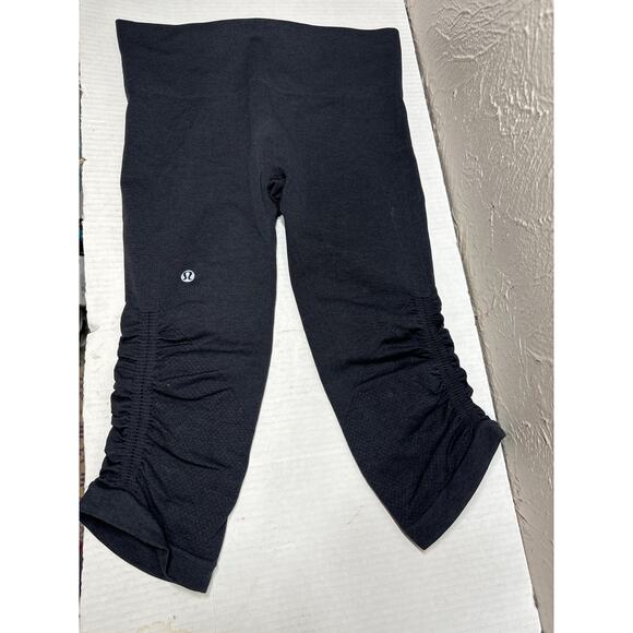 Lululemon In The Flow Crop II Black Yoga Tight Legging Black Women’s Size 6 - Picture 2 of 5